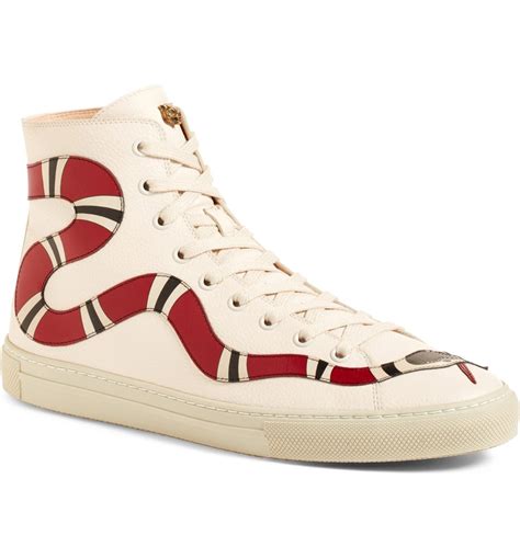 gucci sneakers crystal snake|Gucci snake high top sneakers.